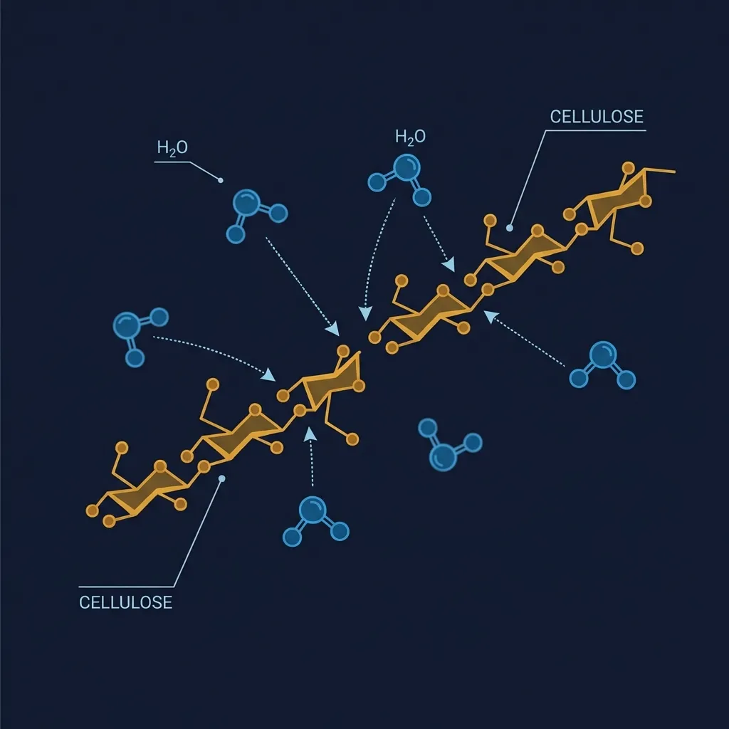 Hydration: cellulose fibers treated with silane emulsion